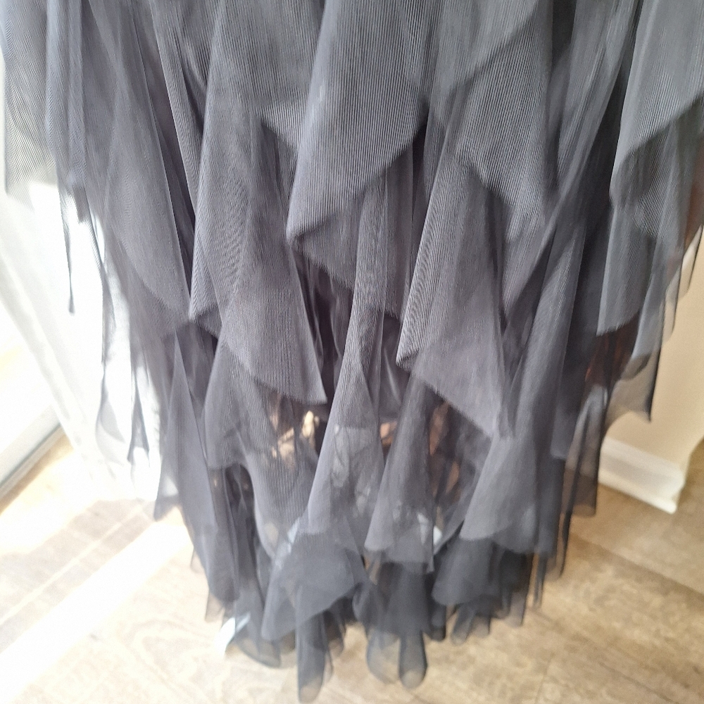 Elegant Black Layered Tulle Skirt/Dress - Picture 3 of 7